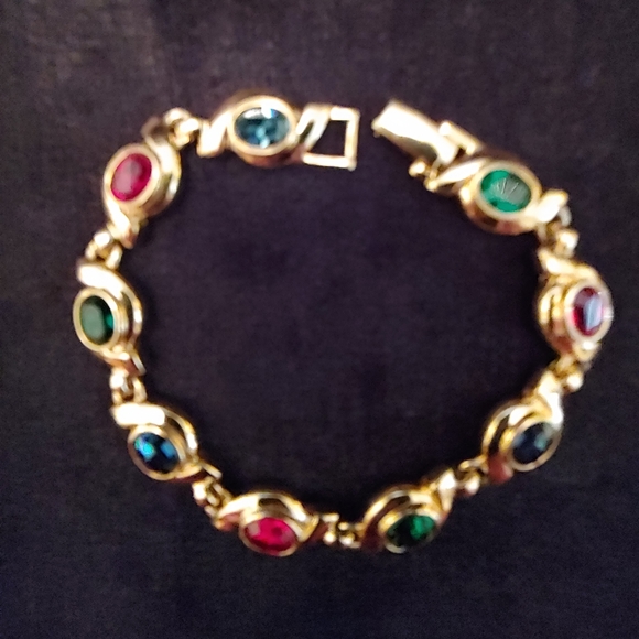 VTG High End  Gripoix Jewel Cabachon Bracelet - Picture 4 of 5